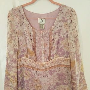 100% silk beaded tunic.